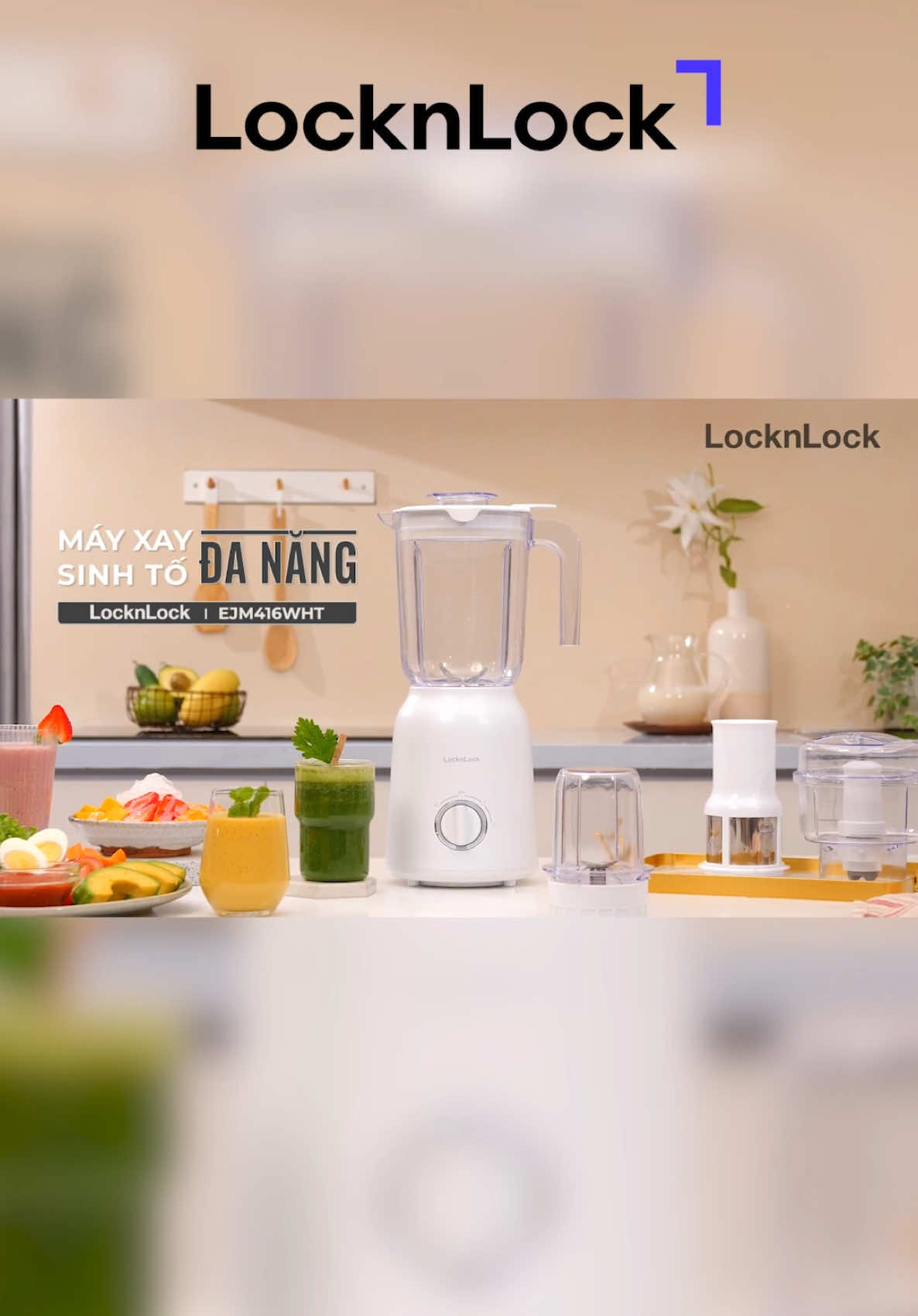 Biến hoá mọi món ngon - Máy xay đa năng EJM416WHT #locknlockvietnam #locknlock #mayxadanang #mayxaysinhtodanang #mayxaysinhto #mayxaysinhtolocknlock #mayxaysinhtodananglocknlock #blenderlocknlock #multiblender 