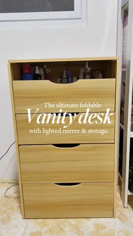 Vanity + Desk in One? Foldable Makeup Table with Lights & Storage!  #VanityDesk #FoldableVanity #TouchScreenMirror #MakeupDesk #SmallSpaceHacks #MultifunctionFurniture #VanitySetup #BeautyStation #HomeAesthetic #TikTokMadeMeBuyIt #afilliatemarketing  #fyp