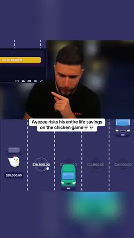 Ayezee risks his entire life savings on the chicken game💀💀 #kickstreaming 