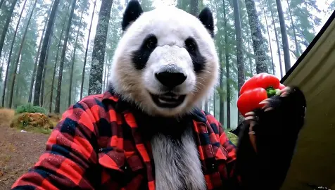 Cheffing up 🧑‍🍳 #ai #funny #viral #panda #nature #camping #cooking #chef 