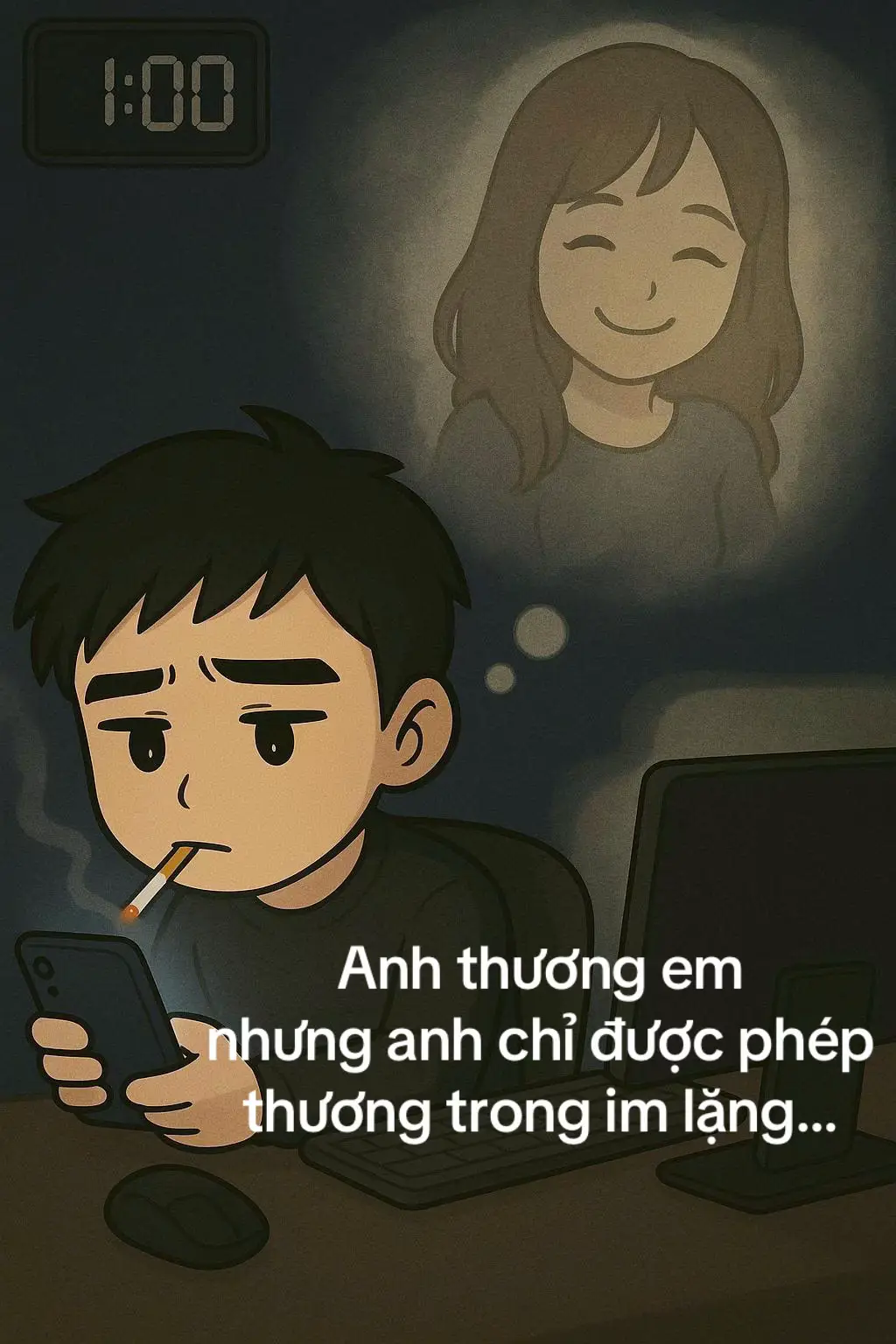 Anh không biết phải bắt đầu từ đâu nữa… Vì có quá nhiều điều anh muốn nói với em, nhưng chẳng có cách nào để em có thể nghe thấy… Cuộc đời đôi lúc thật trớ trêu, em nhỉ? Có những người mình yêu rất nhiều, lại chẳng thể cùng đi đến cuối con đường. Không thể nhắn tin, không thể gọi điện… thậm chí chẳng thể nhìn nhau thêm một lần nào nữa. Anh chưa bao giờ nghĩ có ngày mình phải thương một người trong lặng im như thế này… Chỉ cần một bài hát cũ, một ánh nhìn vô tình, một câu nói vu vơ… tất cả đều có thể gợi về em, từng chút một. Anh nhớ em… Nhớ đến nghẹn lòng… Nhưng nỗi nhớ đó, anh chỉ có thể cất giữ trong lòng, vì anh không còn quyền gì để nói ra nữa… Anh từng nghĩ thời gian sẽ giúp mình quên đi em, sẽ làm dịu đi những cảm xúc không thể gọi thành tên. Nhưng hóa ra… càng cố quên lại càng nhớ, càng ép mình buông bỏ, lòng lại càng ôm chặt lấy em… Có những nỗi nhớ không cần ai biết đến… Có những yêu thương, chỉ cần một mình anh mang theo… cũng đủ rồi… Chỉ mong em bây giờ thật ổn. Chỉ mong em luôn có người bên cạnh khiến em cười, khiến em hạnh phúc theo cách mà anh từng muốn làm cho em. Còn anh… nếu em có nghĩ đến… thì anh vẫn ở đây – không phải để đợi, mà là để lặng lẽ dõi theo… từ một nơi em không hề hay biết. Nếu một ngày nào đó, em vô tình đọc được những dòng này… Thì xin em hãy tin rằng… ở đâu đó trên thế giới này, vẫn có một người từng thương em bằng tất cả sự chân thành… Dù không còn bên em, nhưng vẫn âm thầm mong em sống một đời bình an… Anh không thể chúc em hạnh phúc – vì điều đó nghe giống như lời từ bỏ. Nên anh chỉ xin: Chúc em một đời an yên, vẹn tròn, và đủ đầy nụ cười… em nhé. ❤️ #khaipham752k4  “Viết cap theo yêu cầu liên hệ tiểu sử mình nha ✍️.”