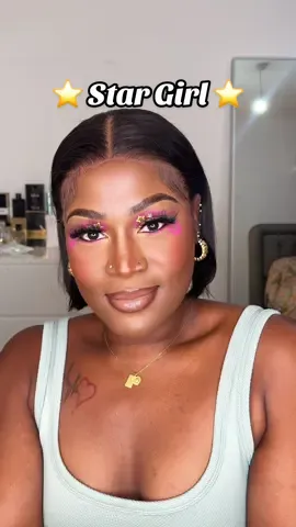 Star Girl Makeup⭐️ #fyp #beauty #transitionsounds #starmakeup #starstickers #GlowUp #grwm #blackgirlmagic #flawlessfinish #makeup #makeuphacks 