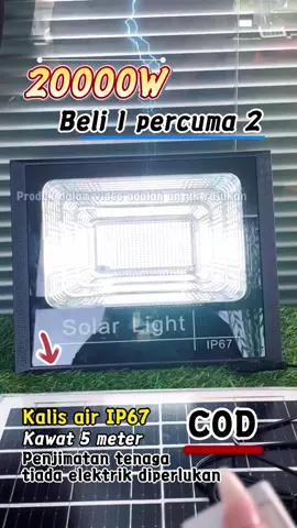 Buy 1 take 2 Lampu Solar outdoors Waterproof IP67 20000W!!  #lampusolar #solarlightoutdoor #solarlight
 #lampusolarrumah #fyp #tiktok #solarlights #lampu #ledlights #cod #ledlights #lampuoutdoor 