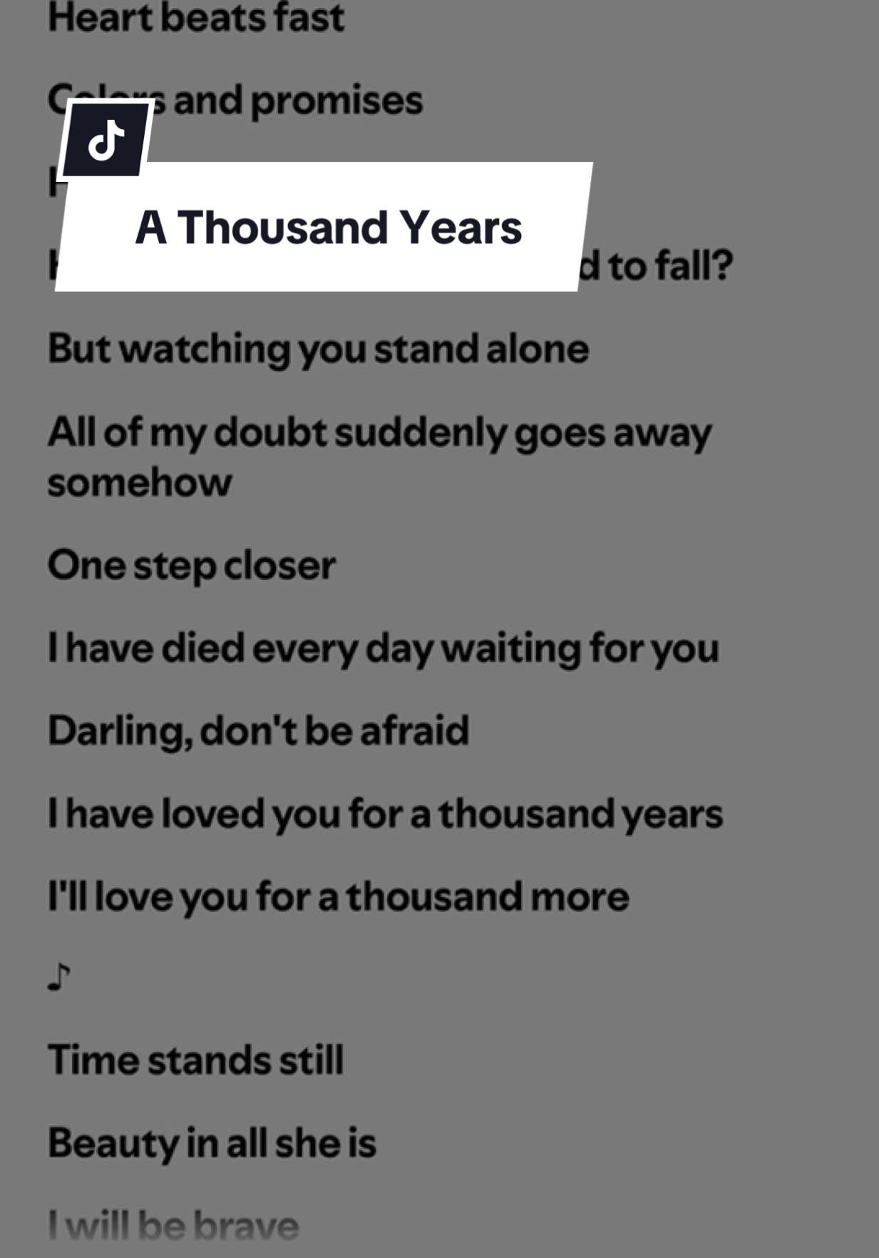A Thousand Years 🎶