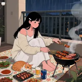 Have a small barbecue on a rainy day, what you are eating is your mood, what you are eating is delicious #homegrilling #healing 