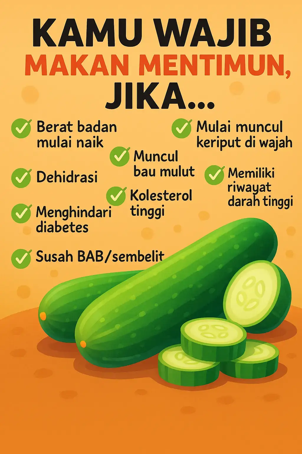 boleh di save jika perlu! kamu wajib makan mentimun jika.. #mentimun #khasiatmentimun #sayurmentimun #khasiatsayur #manfaatmentimun #sayursehat #fyp #informasikesehatan #edukasikesehatan 