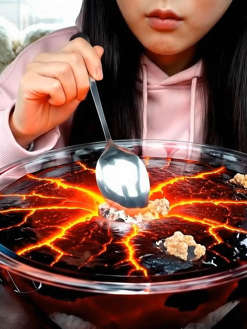 Lava Mukbang #oddlysatisfying #mukbang #lavaasmr #lava #asmr #satisfying #slime #veo3 #carmukbang #aiasmr #asmrai