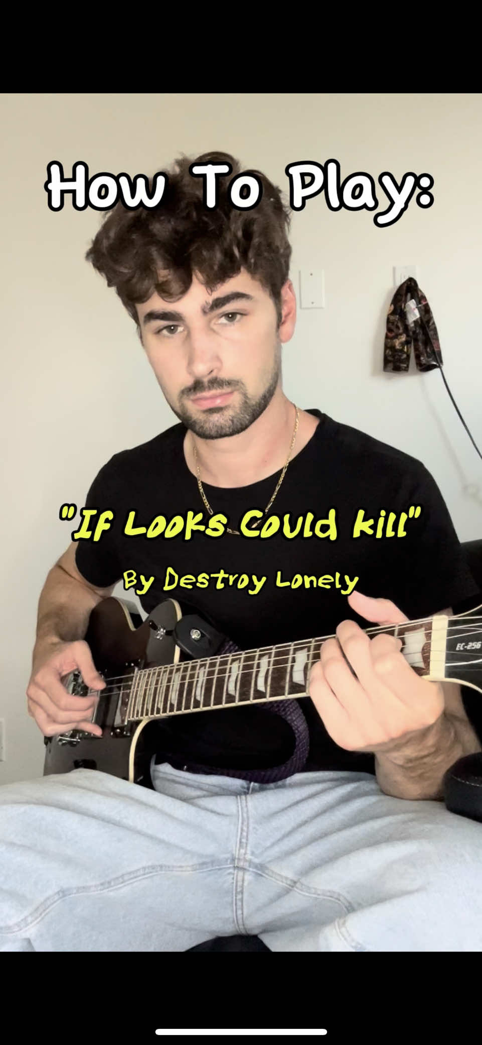 Replying to @veneratedXP. How to Play, “If Looks Could Kill” By Destroy Lonely! Leave any requests or questions in the comments! #destroylonely #iflookscouldkill #guitartok #guitartutorial #guitarlesson #guitarist #fypシ 