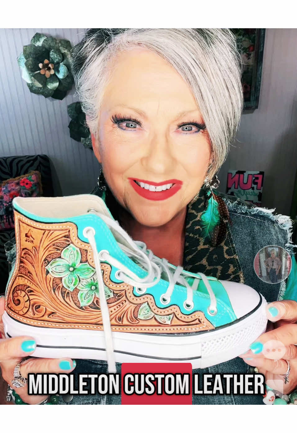 #funstylzbyjang #middletoncustomleather #texas #ootdinspo #fashiontok #funky #boutiqueshopping #ladiesfashions #converse #leopardprint #saturdayvibes #ararebird #tee 