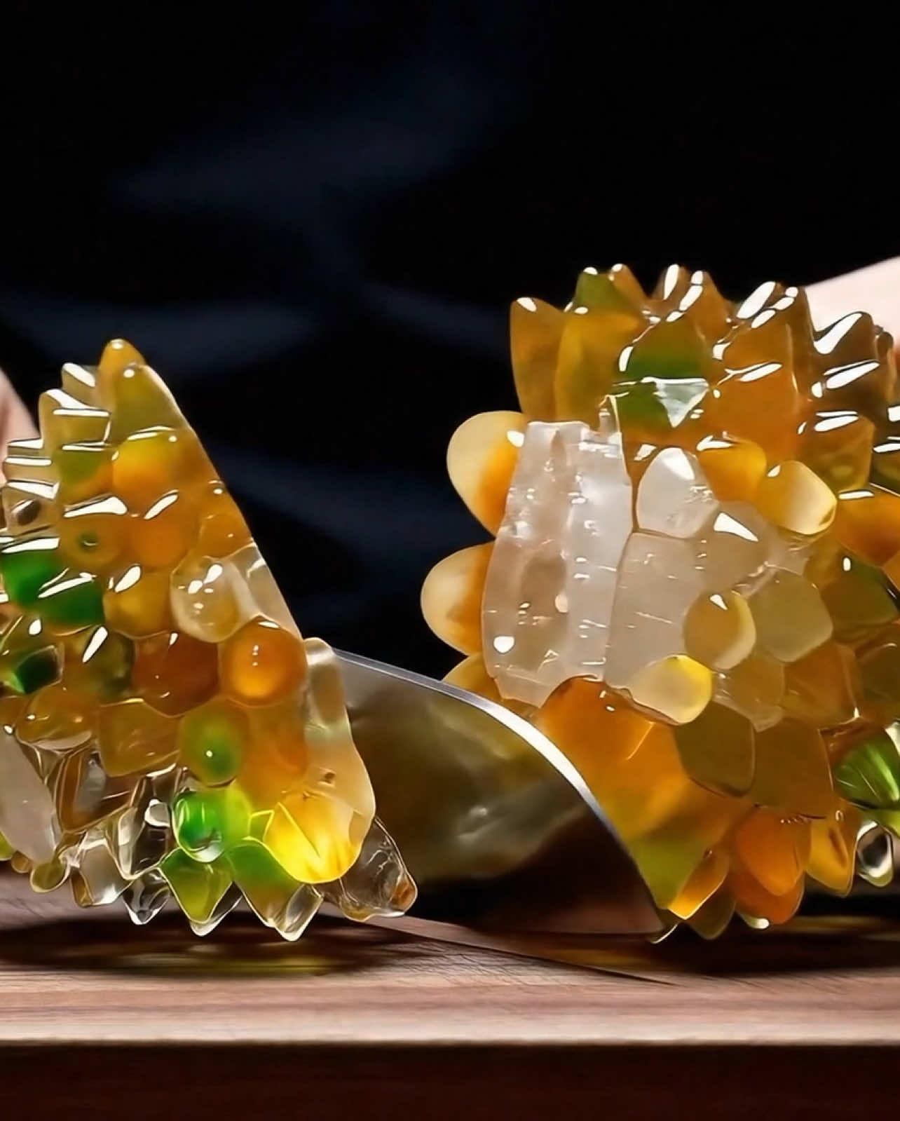 Glass Fruit Slicing ASMR 🫐                                     #ai #fruit #asmr #fyp