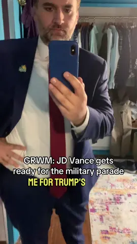 GRWM: JD Vance prepares for Trump’s military parade. #grwm #militaryparade #dc #funny #jdvance #trump #getreadywithme #makeuptutorial #parody #politics #news #birthday #fyp 