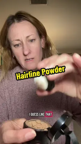 This hairline powder was all broken up and messy. It worked a little bit to cover grays but not sure it’s my correct shade #hairlinepowder #roottouchup #grayhair #temporaryhaircolor #hairpowder 