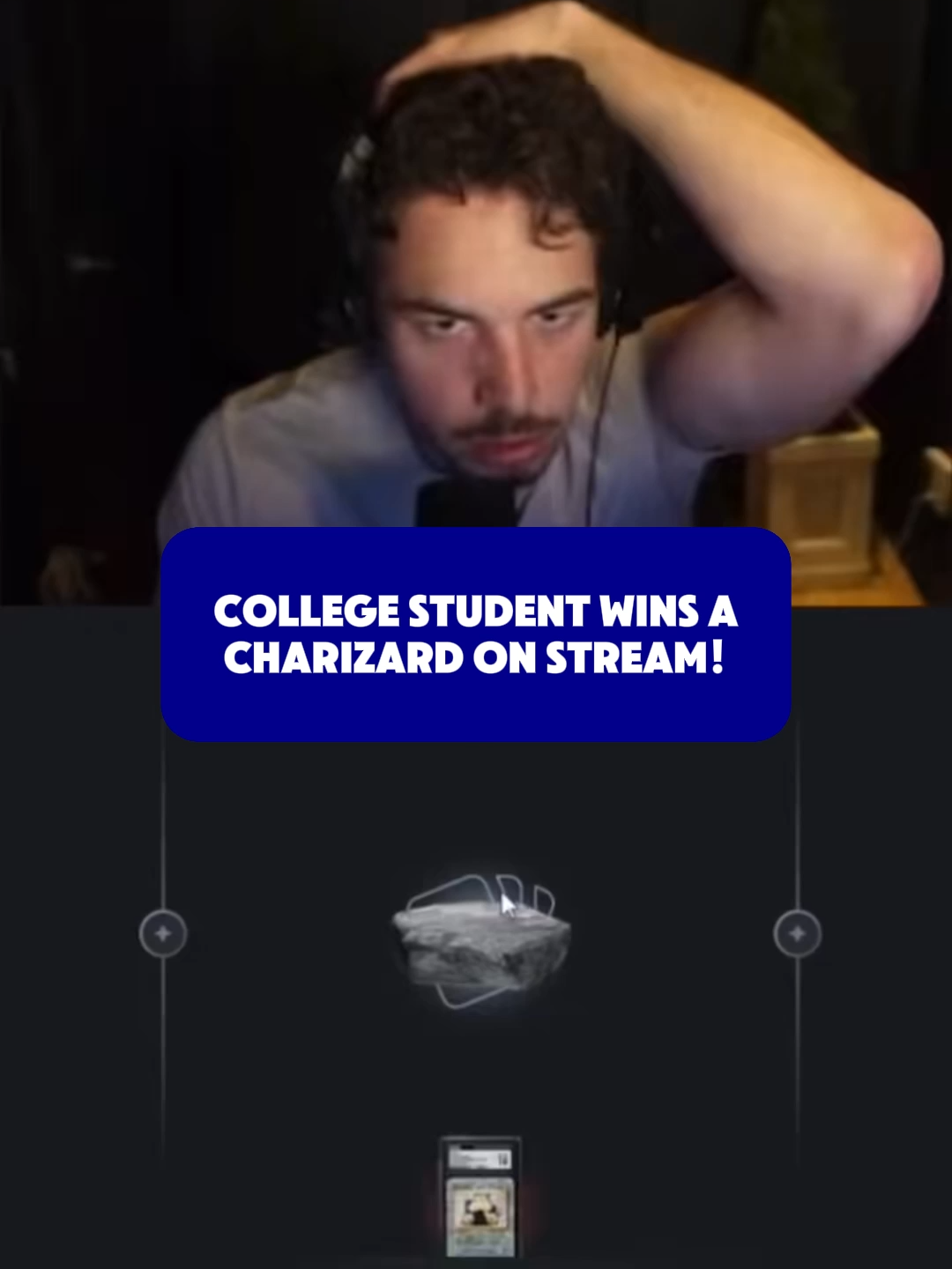 COLLEGE STUDENT WINS A CHARIZARD ON STREAM!! #packdraw #fyp #paratii