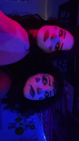 🩷💙 @Aubreeana 🩻๋࣭ ⭑⊹ ࣪ ˖ #tvgirl #takingwhatsnotyours #clownmakeup #makeup #wlw #bff #fyp #viral #wlwtiktok #wuhluhwuh 