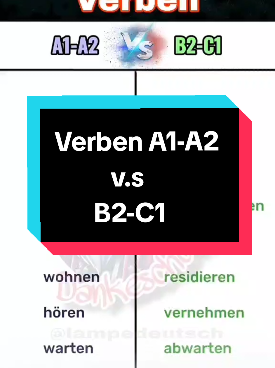 Verben A1-A2  v.s B2-C1#lampedeutsch #lernendeutsch #foryoupage❤️❤️ #flypシ #🇩🇪 