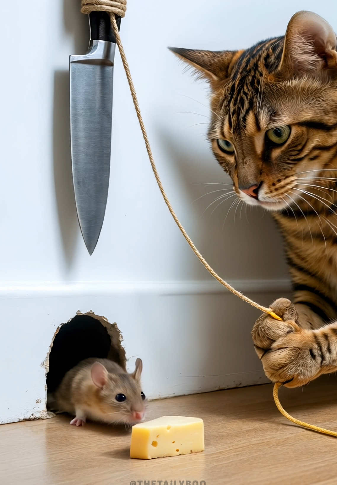 That’s not string. That’s strategy. 🧠 #tabbycat #trap