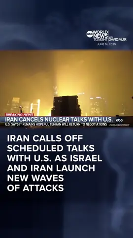 Iran has called off scheduled talks with the U.S. as Israel and Iran continue to launch new waves of attacks. Marcus Moore has details on the unrest in the Middle East. #WorldNewsTonight 