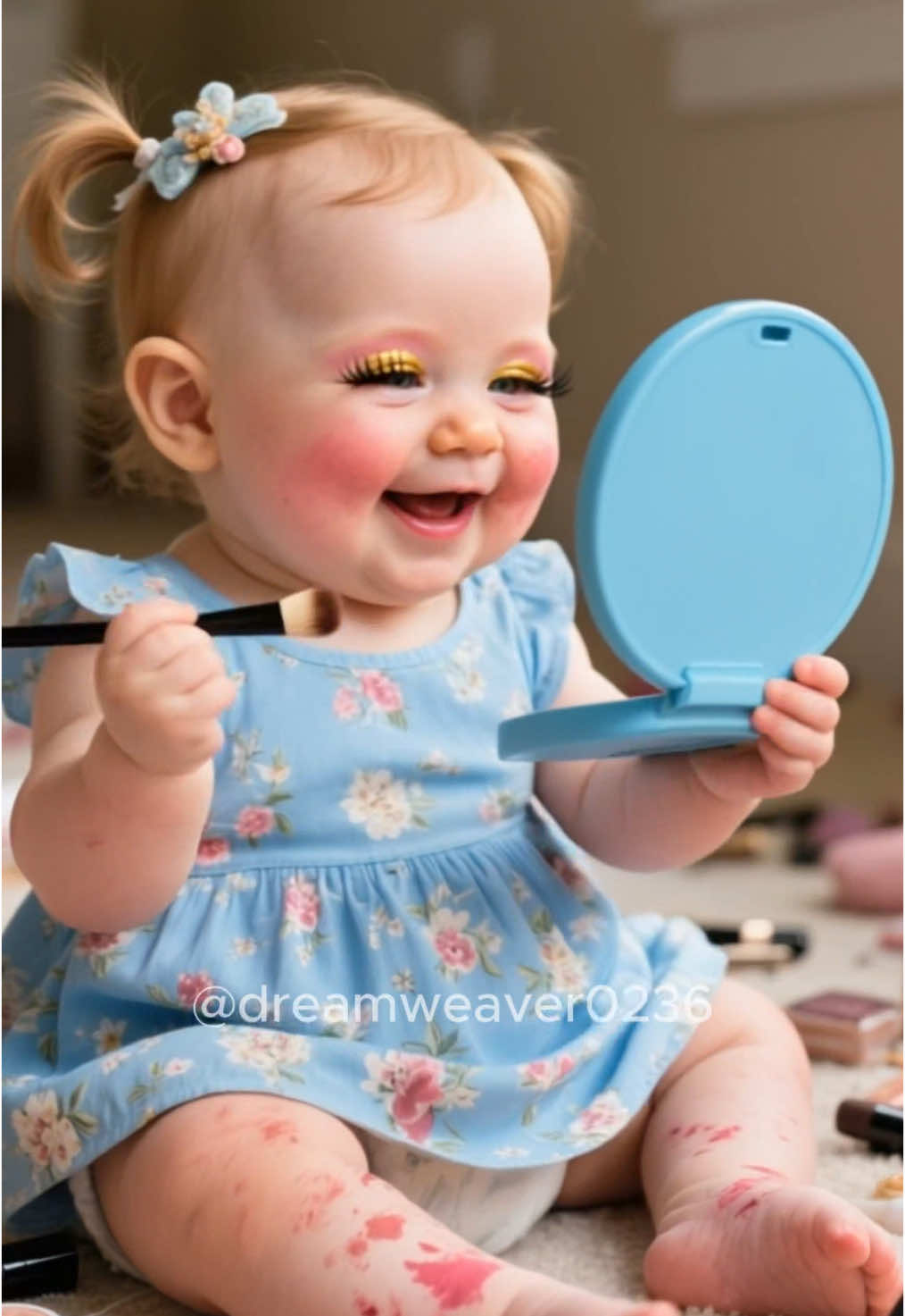 Cute baby doing makeup 😂 #cutebaby #cute #babylove #babymakeup #beautymakeup #funnybaby #funnymoments #fyp #ai 