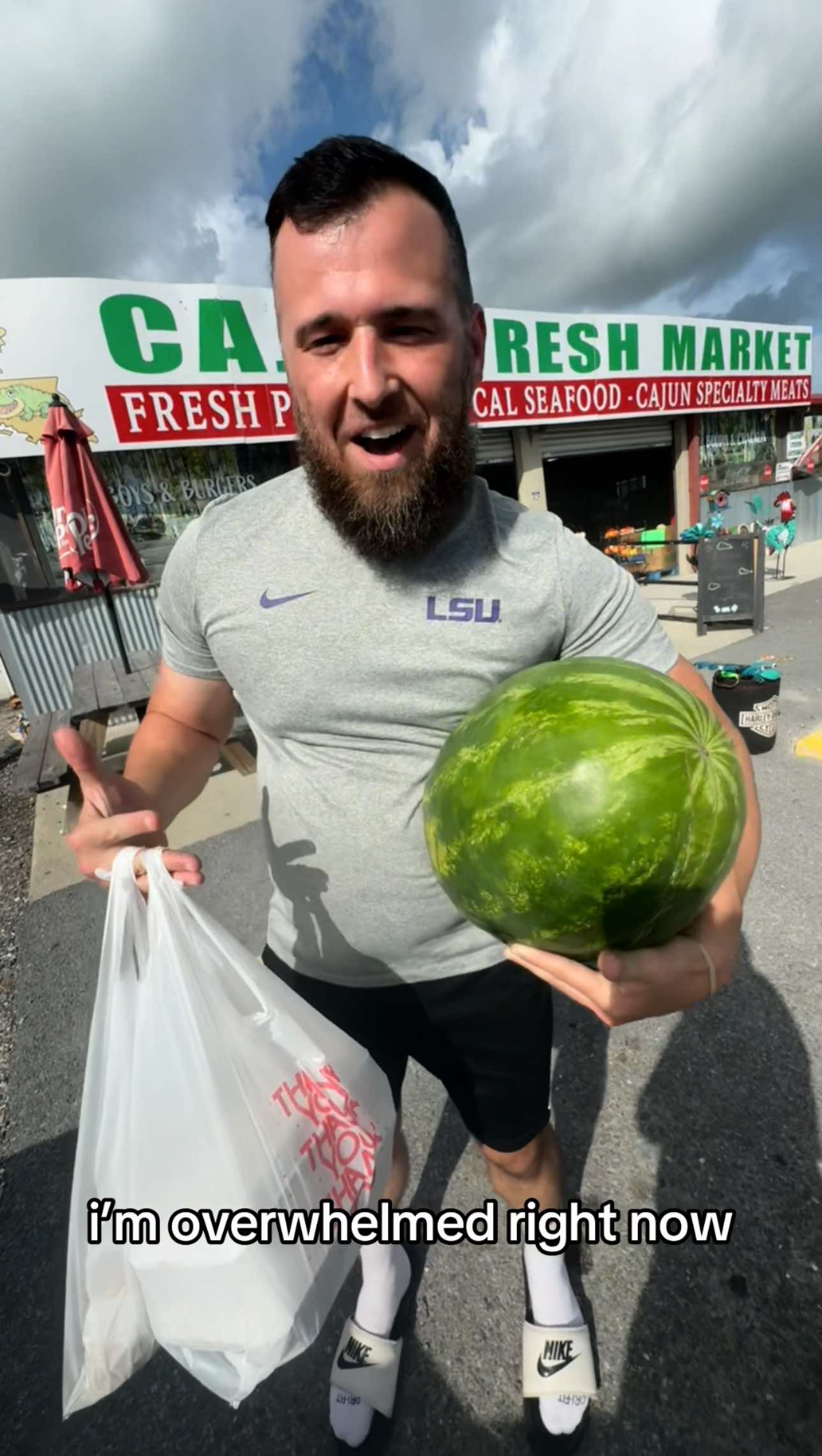 cajun fresh market. 938 us-90, raceland, louisiana #louisianaeats #louisiana #watermelon #crawfish #peanuts #jelly #jam #foodreview 
