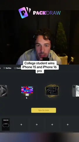College student wins iPhone 15 and iPhone 16 pro #kickstreaming 