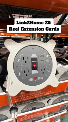 🔌 Link2Home 25Ft Cord Reel Extension Cords at Costco ⚡ Power up with convenience and style! Perfect for projects, home offices, and everyday use 🙌🔋 • 25’ indoor cord reel 📏 • 4 grounded outlets 🔌 • 2 USB A/C ports ⚡ • ON/OFF switch 📴 • Overload protection 💡 • Easy rewind for tidy storage 🎯 💵 Available at Costco for $25.99 👉 FOLLOW for more smart Costco finds! #CostcoFinds #ExtensionCord #CordReel #Link2Home #TechEssentials #CostcoDeals #USBPower #HomeProjects #CordManagement #CostcoMustHaves #PowerUp #CostcoShopping #smarthomeessentials 