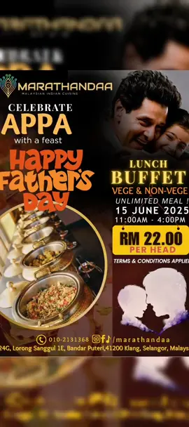 Unlimited buffet meal for Father's day special is going on. Don't miss it.  #FathersDay #buffetmeal  #indianmeal  #unlimited 