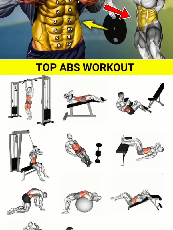 Effective Top Abs Workout ✅ #GymTok #muscle #exercise #Fitness #workout #workoutroutine #workouttips #fit #fitnesstips #abs  #absworkout #sixpack