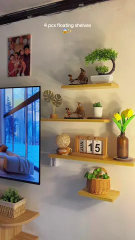Home decor ideas✨                  #floatingshelves #wallshelves #homedecor #fyp 