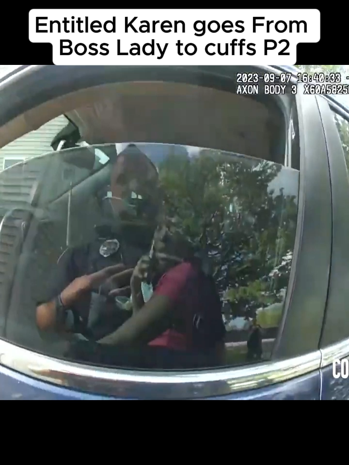 Entitled Karen goes From Boss Lady to cuffs#cops #fypシ #police #bodycam