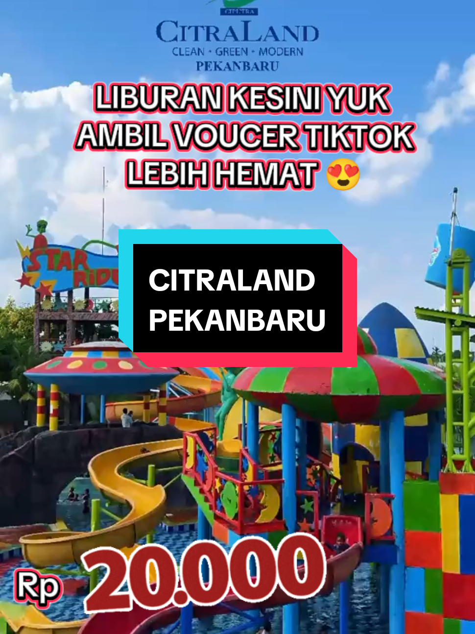 Liburan seru bersama keluarga atau teman kini semakin mudah dengan beragam promo tiket Tiktok !!! #citraland #waterboom #liburan #pekanbaru #fyp #mandi 