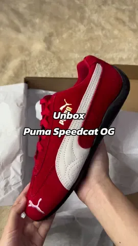 Unbox Puma Speedcat og สีแดงจี๊ดถึงใจ🐱🍅 #unboxing #pumaspeedcat #fyp 