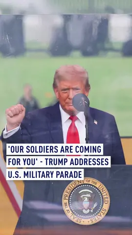 At a patriotic military parade in the capital, U.S. President Donald Trump issued a stern warning to America’s enemies, declaring, “Our soldiers are coming for you.” He praised the strength and determination of U.S. forces, saying they “never give up” and “win, win, win,” while promising that America will soon be “greater and stronger than ever before.” #trump #military #parade #speech #patriot #soldiers