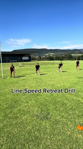LINE SPEED RETREAT DRILL  A simple but effective drill to sharpen your defensive movement, communication, and control. Key points to focus on: ~ Start with proper spacing Players should be 3–4 metres apart — wide enough to cover space, tight enough to work as a unit. ~ Push up square Stay square through the hips and shoulders. Don’t angle out early — trust your inside and work as a line. ~ Retreat with vision Always retreat looking over your inside shoulder to stay connected to the ruck. Eyes up = better reads and faster decisions. ~ Reset with purpose Every rep starts ON the line. Set with your outside foot forward, and explode up together with intent and control. #rugbyleague #coach #coaching #drill #speed 
