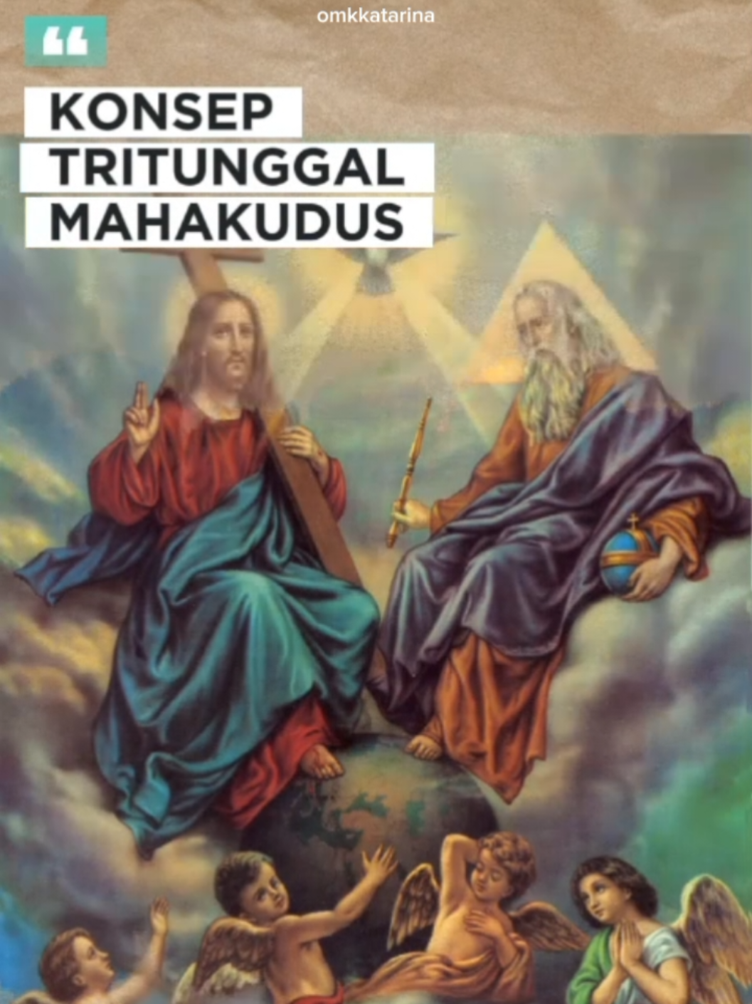 KONSEP TRITUNGGAL MAHAKUDUS Misteri TRITUNGGAL merupakan dinamika Kasih yang mengagumkan! Dalam misteri itu terkandung seluruh Cinta Kasih Allah. Karena hubungan Allah dengan manusia adalah hubungan Kasih, maka jawaban manusia tidak lain adalah dengan rendah hati menyerahkan diri secara utuh ke dalam iman. Di dalam iman inilah manusia mendapat  karunia dan damai. Misteri Kasih itu bersumber pada Allah  yang menyatakan Diri sebagai Bapa bagi manusia, dalam Putera-Nya yang diutus untuk menebus dosa manusia, dan Roh Kudus, Roh Allah, yang mendorong dan menggerakkan Kasih Itu, sehingga menyuburkan. Baru dengan hubungan itu manusia yang tertekan hidupnya oleh berbagai ragam tegangan akan mampu melihat arah yang membebaskan. Manusia mempunyai harapan dalam hidup ini, bukan karena kekuatan dan kemampuannya sendiri, melainkan karena dimampukan oleh Allah TRITUNGGAL yang mencintai manusia. Sadarkah kita akan hal ini?  #tritunggal #tritunggalmahakudus #allahbapa #allahputra #allahrohkudus #OMKKatolik #catholic #catholicism #katolik #katolikku_keren #katolikindonesia #omkindonesia #katarinadarisiena #omkstkatarina #parokikotawisata #orangmudakatolik #fypage #fypシ゚ #fyp #xyzabc #xyzbcafypシ 