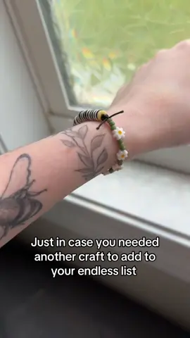 I’m sure you really needed another one. Monarch caterpillar bracelet 🐛🌼  #art #crafts #adhd #crafting #jewelry #jewelrymaking #insects #caterpillar #butterfly 