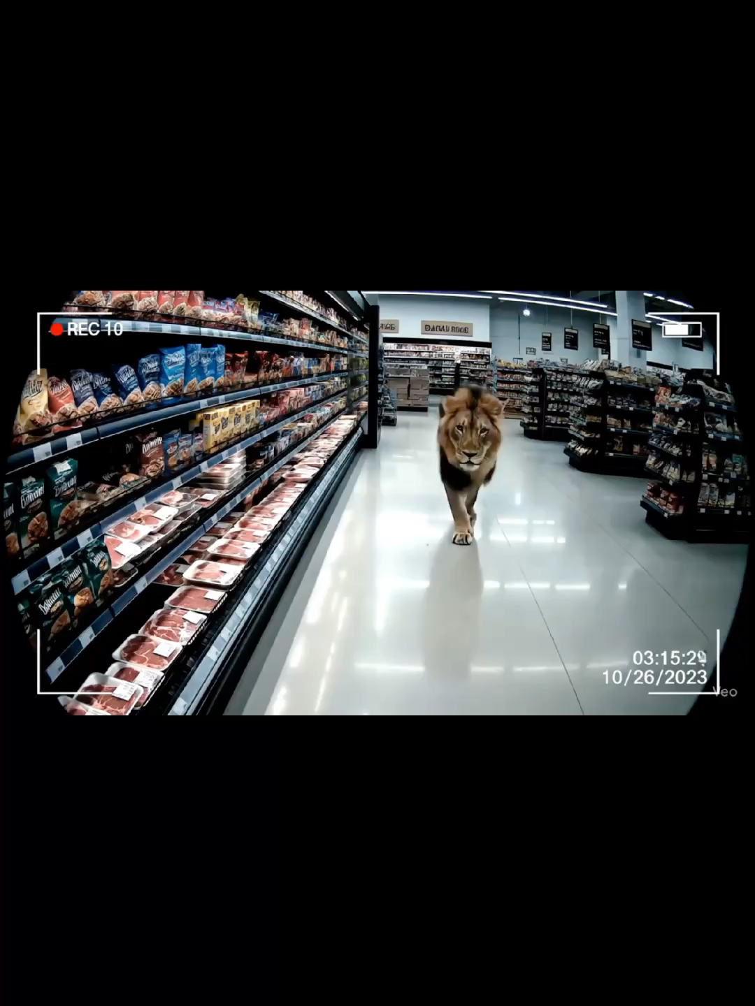 A lion broke into the supermarket 😱 #Lion #fyp