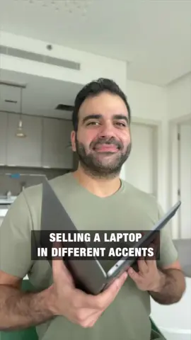 Laptop salespeople in different accents