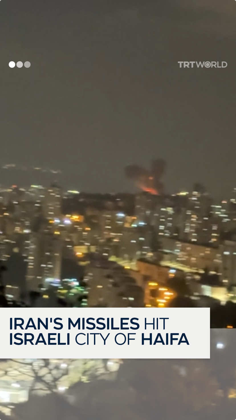 Iran's missiles hit Israeli city of Haifa on Sunday night, June 15,  as Israel's air defence system tries to intercept