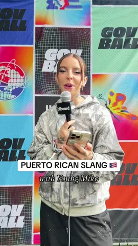 @baby miko lays out 15 #PuertoRican slang words in 2 minutes while backstage at #GovBall 🇵🇷 Which is your fav? ⬇️  #youngmiko #billboard #interview #chulo #slang #funny #puertorico 
