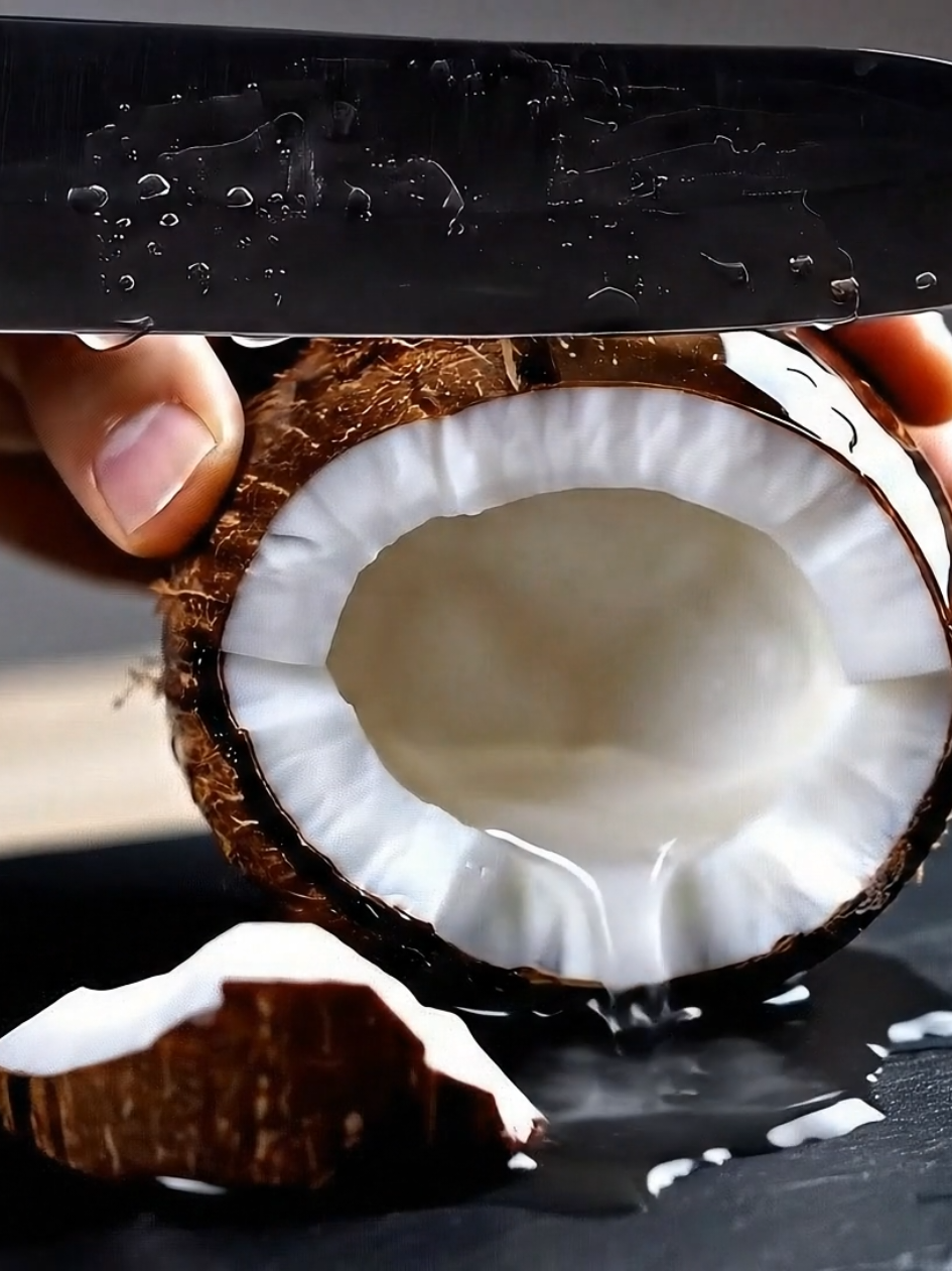 Coconut 🥥 Cutting Satisfying ASMR #ASMR #AI #satisfying #cuttingcalm #AiASMR #veo3 #coconuts 