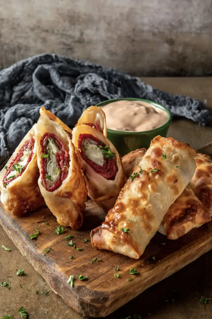 Cheesy Corned Beef & Cabbage Egg Rolls - you in? Yes or no?
