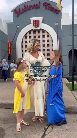 We were the only people dressed up, but we had a blast!😅🏰🗡️ Such a fun time celebrating the best dad ever!  #medievaltimes #dallastx #FamilyFun 