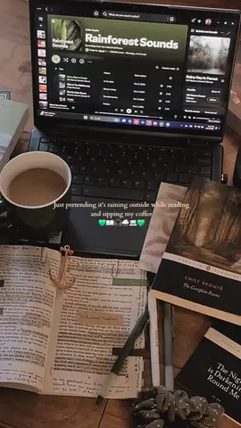 Pretty self-explanatory 🌧💚💻🎧 📖: 🌧Poetry by W.B Yeats 💚 The Complete Poems by Emily Bronte  🌧:First Love by Turgenev  - - - -  #bookish #bookishvlog #darkacademiaaesthetic #darkacademia #readingvibes #reading  #penguinclassics #penguinlittleblackclassics #emilybrontë #books #readwithme #readingvlog  #annotatedbooks #annotations #readingtime #readergirl #coffee #coffeeandbooks #booksandcoffee  #annotatedbook  #BookTok  #currentread #bookishlove #bookishlife #darkacademiavibes    #classicliterature #classiclit #classicbooks #classicnovels #cozyvibes 