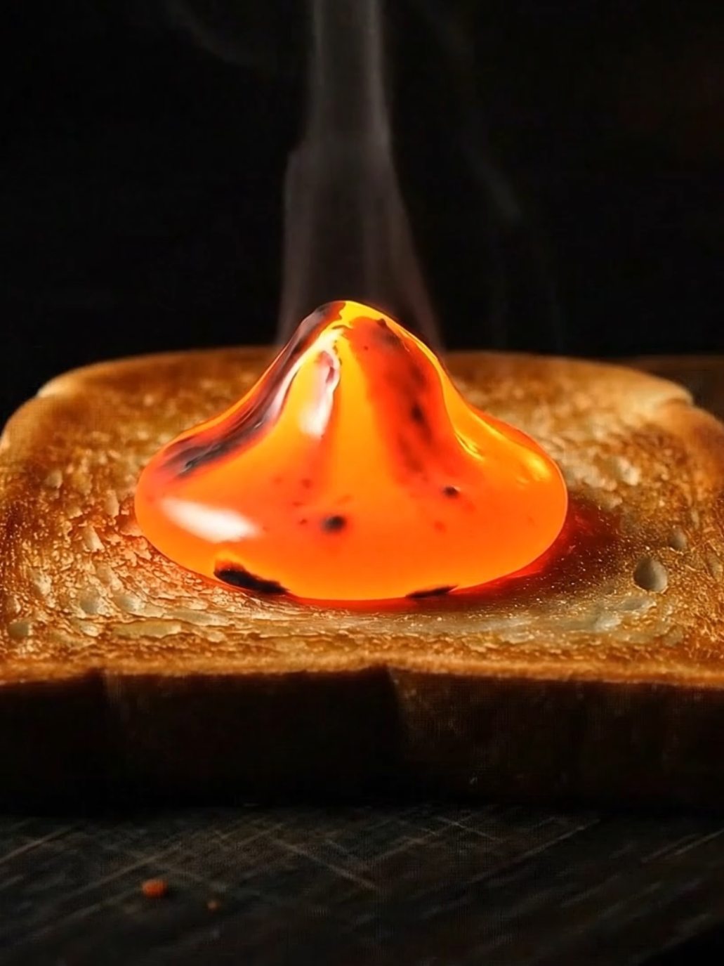 Lava Toast ASMR #asmr #aiasmr #notalkingasmr #lava #satisfying #oddlysatisfying #relax #toast #breakfast ##gold 