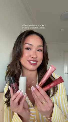 The prettiest blushes for medium skin with warm to neutral undertones @Saie @Westman-Atelier @Charlotte Tilbury #shadetwins #makeuptrend #blush #blushtryon #bestblush #blushreview 