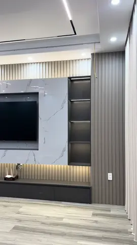 Thêm 1 siêu phẩm vách ốp tường TV hiện đại bắt mắt cho khách hàng tại Trung Lực của Huyền tham khảo nha 😊 #xuhuong #noithat #phongkhach 