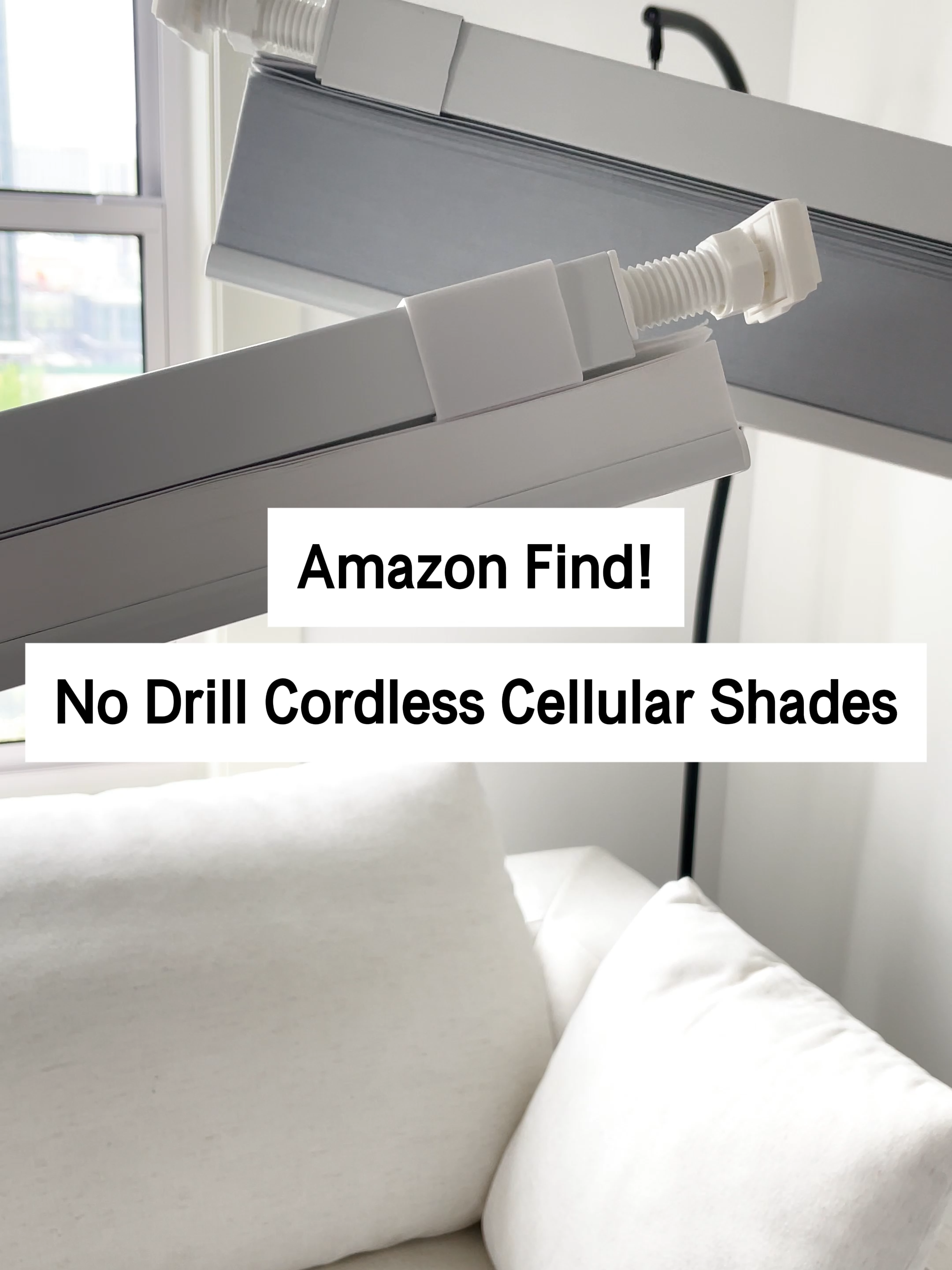 🐝 No-Drill Honeycomb Shades - A perfect blend of function and style! ✨ No-drill quick installation makes it perfect for renters and homeowners, leaving no marks and causing no damage to walls. Instantly modernize your space! Click the link in bio🔗 to learn more. #homedecor #interiordesign #homestyling #honeycombshades #nodrill#NoDrillBlinds #HomeUpgrade #energyefficient #homediy #windowtreatments #amazonhomefinds #apartmentdiy #bedroomdesign#blinds