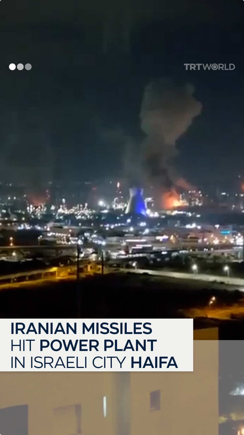 Fires were observed at the power plant in the vicinity of Israel's Haifa port, after Iranian forces launched a ballistic missile attack on port infrastructure on June 16 amid escalations with Israel.