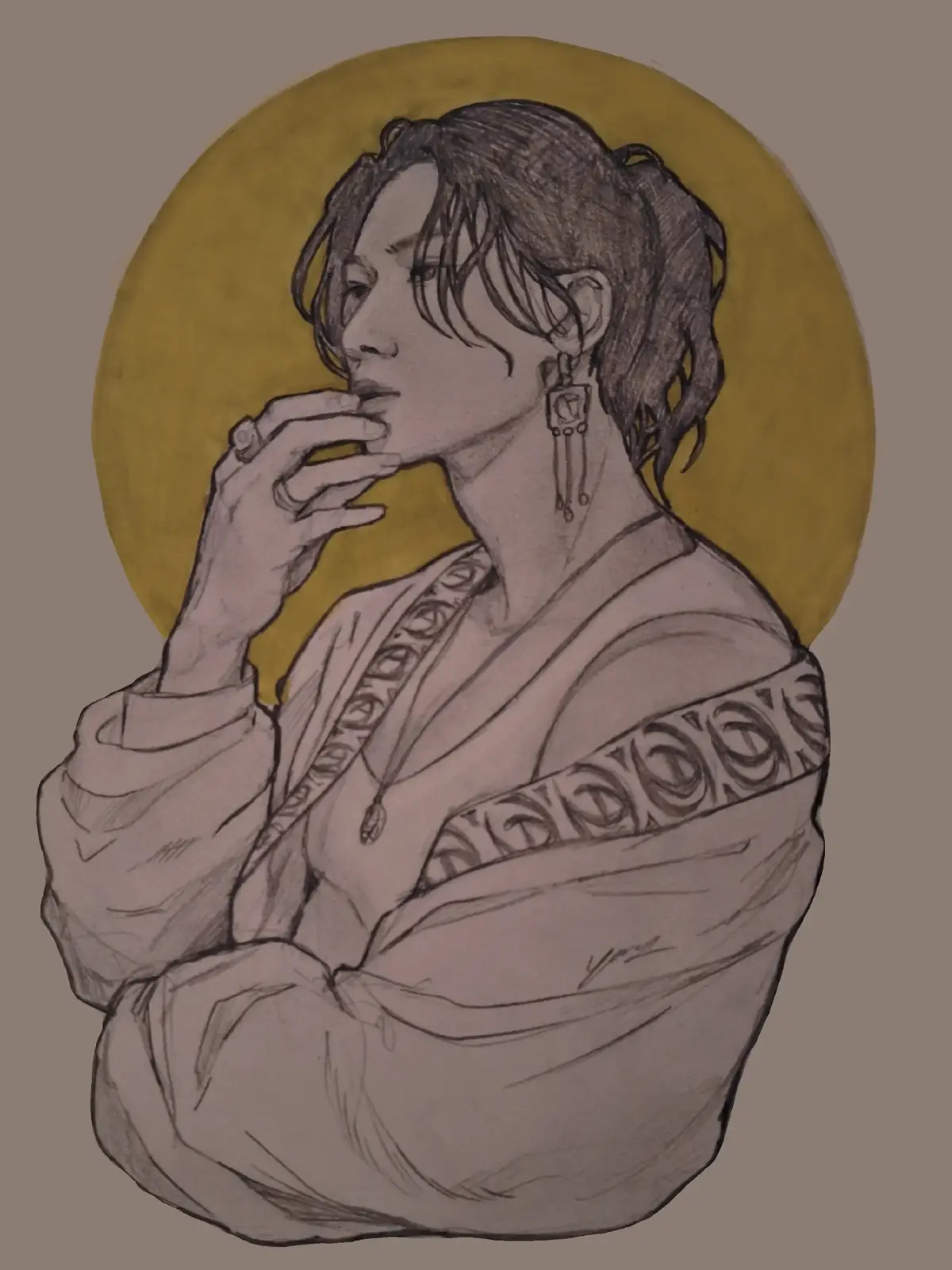 his ponytail is so cute 🥹 i had to draw it!       #art #artist #artwork #sketch #sketchbook #roughdrawing #ateez #yeosang #ateezfanart #illustration #nouveau #nouveauart #fyp #foryou 