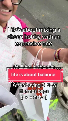 It’s about balance…and saving 5€ dollars on uber.  #shopaholic #hermes #balance #paris #satire #hermès  #fypシ #parody #walkingintherain #shopping #comedy #hermesbagoffer #hermesbags #fyp #relatable #meme #trending #hermesshopping #expensive #cheap #bougieonabudget #lifetips #lifetok #lifeisaboutbalance #creatorsearchinsights  Idea cred/inspo: @Dominic Ronchetto 